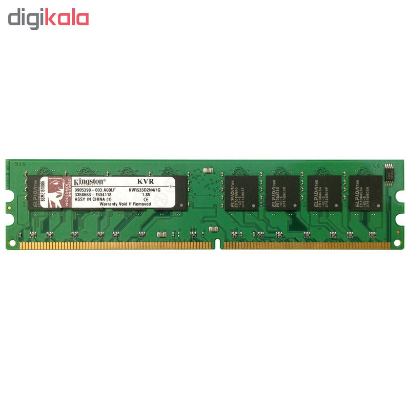 رم دسکتاپ DDR2 تک کاناله 533 مگاهرتز CL4 کینگستون مدل KVR533D2N4/1G ظرفیت 1 گیگابایت