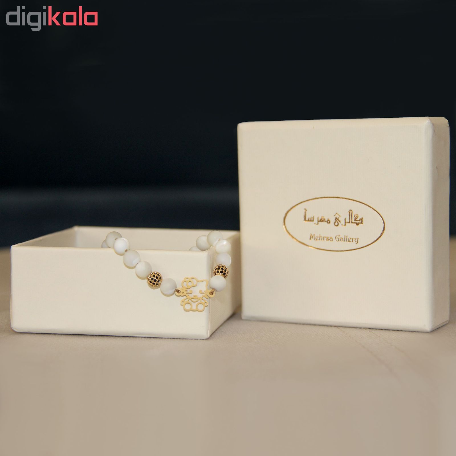 دستبند طلا 18 عیار دخترانه گالری مهرسا مدل Kitty-115 -  - 4