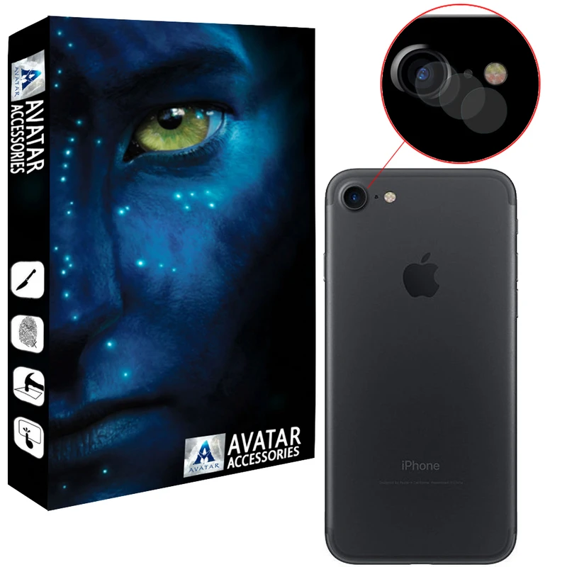 محافظ لنز دوربین آواتار مدل LNZ-GLS-I7-3 مناسب برای گوشی موبایل اپل Iphone 7 بسته سه عددی