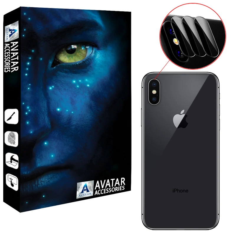 محافظ لنز دوربین آواتار مدل  LNZ-GLS-IXSMX-3 مناسب برای گوشی موبایل اپل  Iphone XS Max بسته سه عددی