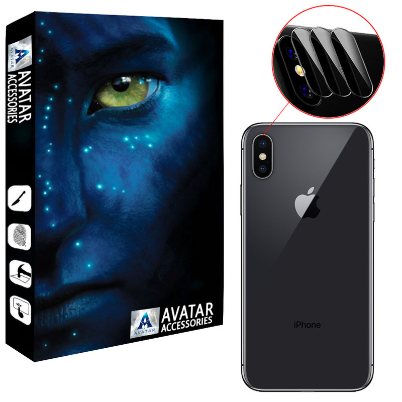 محافظ لنز دوربین آواتار مدل LNZ-GLS-IXSMX-3 مناسب برای گوشی موبایل اپل Iphone XS Max بسته سه عددی