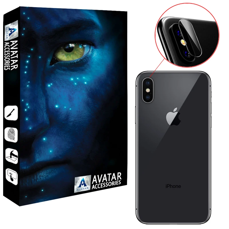 محافظ لنز دوربین آواتار مدل LNZ-GLS-IXR-1 مناسب برای گوشی موبایل اپل Iphone XR