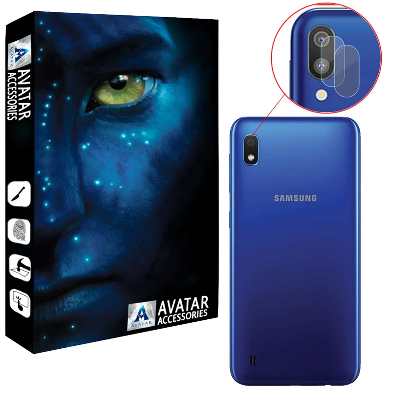 محافظ لنز دوربین آواتار مدل LNZ-GLS-SA10-2 مناسب برای گوشی موبایل سامسونگ Galaxy A10 بسته دو عددی