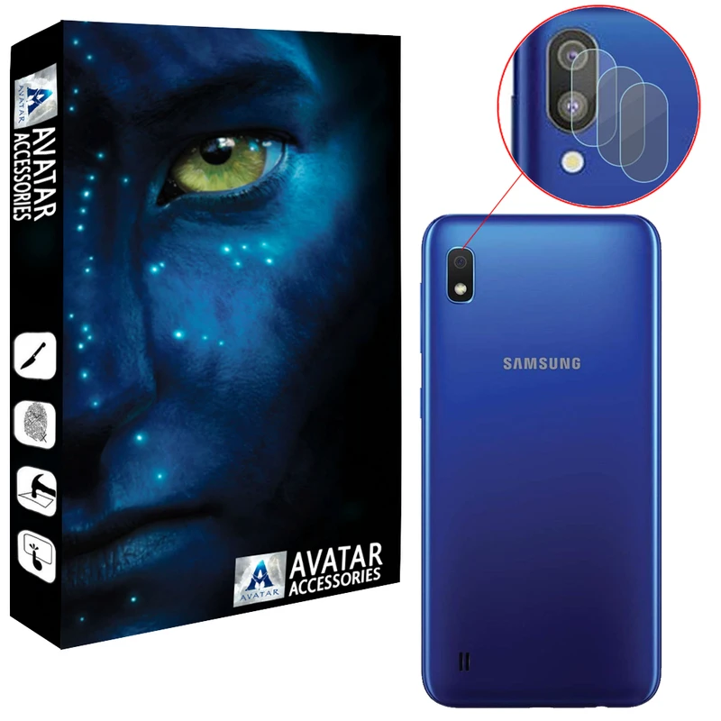 محافظ لنز دوربین آواتار مدل LNZ-GLS-SA10-3 مناسب برای گوشی موبایل سامسونگ Galaxy A10 بسته سه عددی