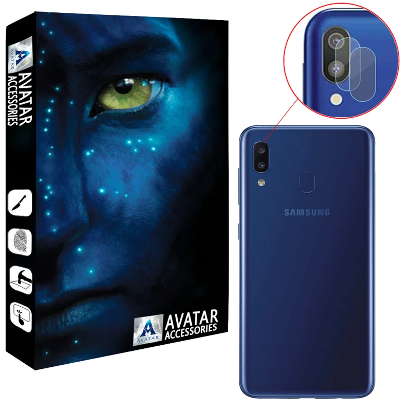 محافظ لنز دوربین آواتار مدل LNZ-GLS-SA40-2 مناسب برای گوشی موبایل سامسونگ Galaxy A40 بسته دو عددی