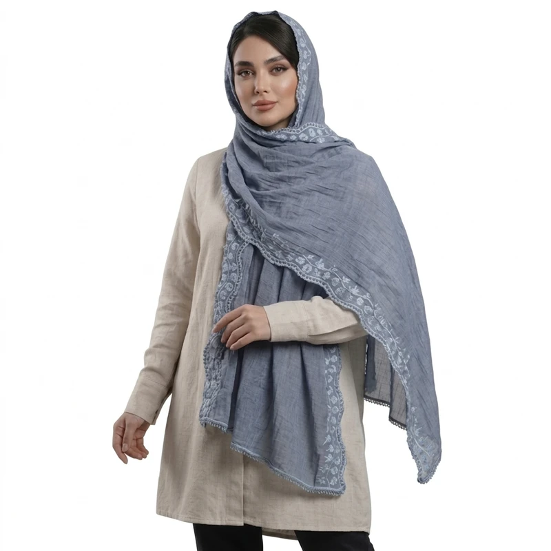شال زنانه مدل دور‌ دانتل