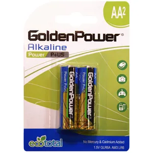 باتری قلمی گلدن پاور مدل Eco Total Power  Alkaline  بسته 2 عددی