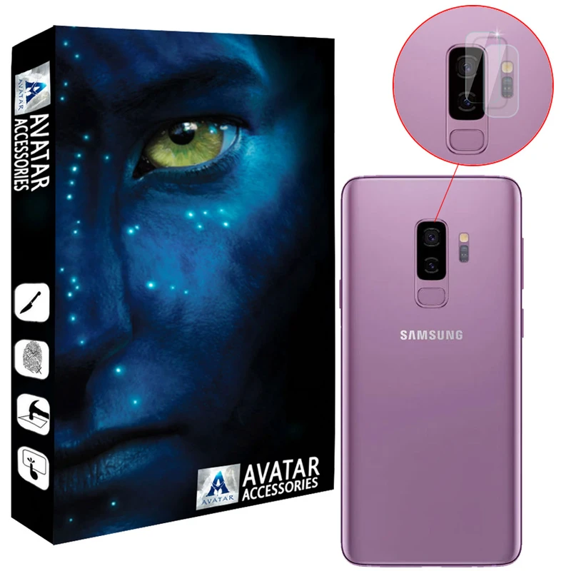 محافظ لنز دوربین آواتار مدل LNZ-GLS-SS9P-2 مناسب برای گوشی موبایل سامسونگ Galaxy S9 Plus بسته دو عددی