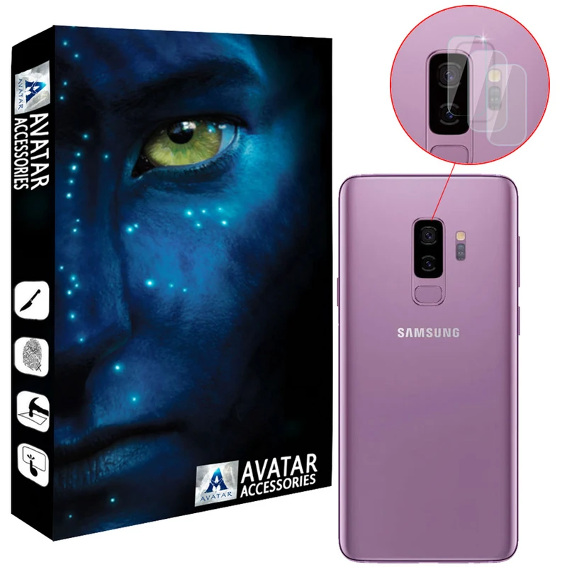 محافظ لنز دوربین آواتار مدل LNZ-GLS-SS9P-3 مناسب برای گوشی موبایل سامسونگ Galaxy S9 Plus بسته سه عددی