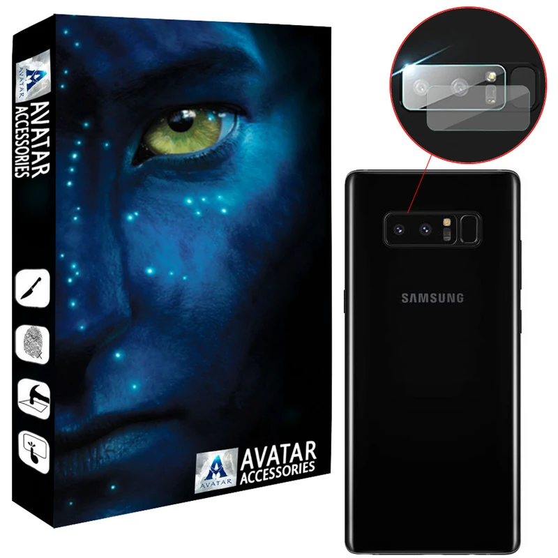 محافظ لنز دوربین آواتار مدل LNZ-GLS-SNT8-2 مناسب برای گوشی موبایل سامسونگ Galaxy Note 8 بسته دو عددی