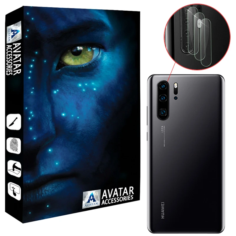 محافظ لنز دوربین آواتار مدل LNZ-GLS-HP30PR-3 مناسب برای گوشی موبایل هوآوی P30 Pro بسته سه عددی