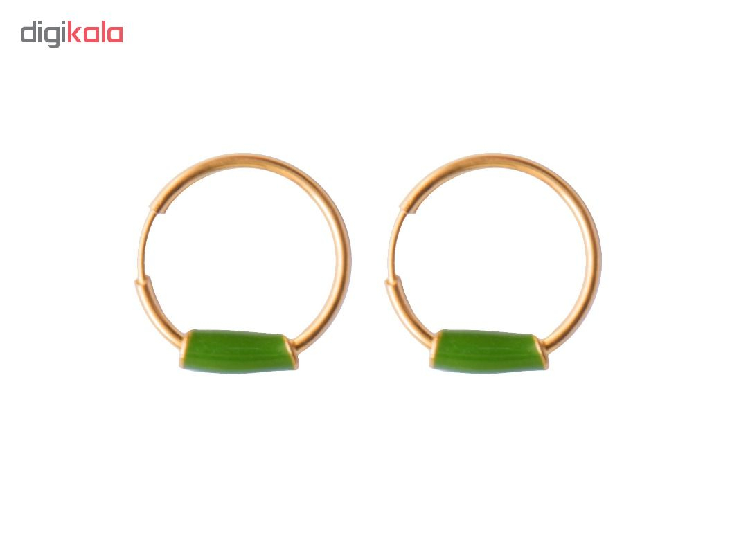 گوشواره طلا 18 عیار طرح حلقه کد E318