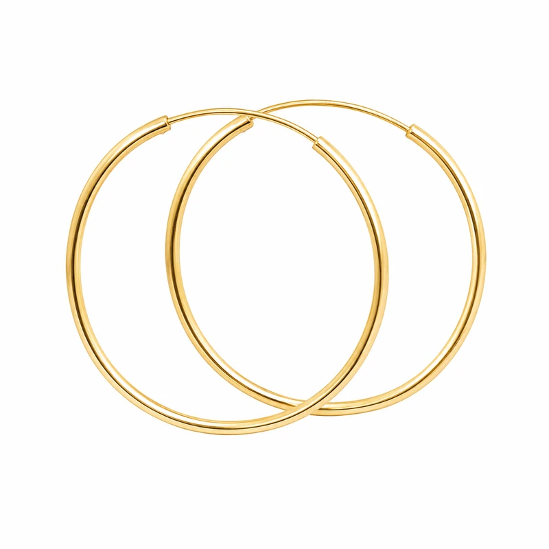 گوشواره حلقه‌ای طلا 18 عیار زنانه مان گالری مدل ساده کد EA01-0024600