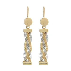 گوشواره طلا 18 عیار زنانه طرح بافت کد TG138