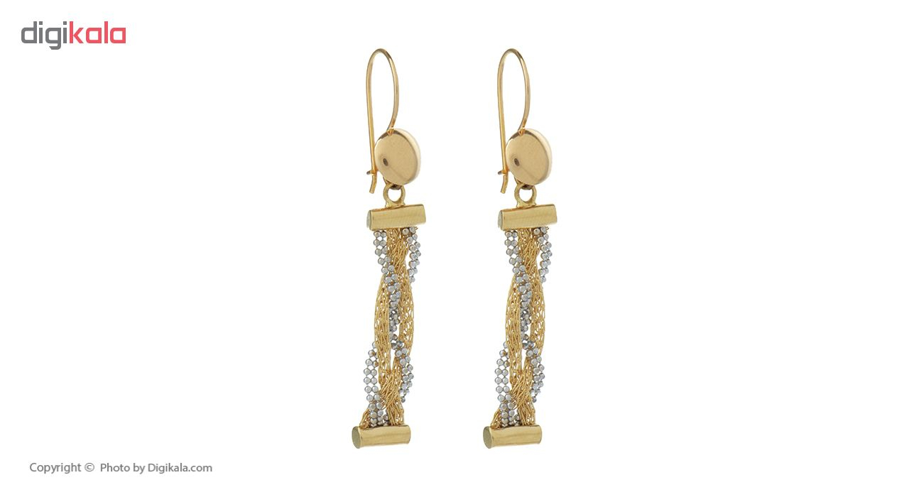 گوشواره طلا 18 عیار زنانه طرح بافت کد TG138