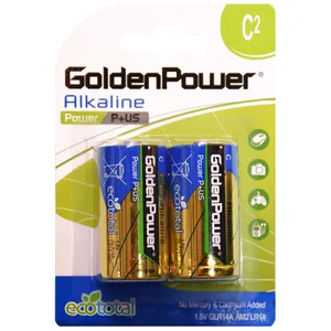باتری C گلدن پاور مدل Eco Total Power Alkaline بسته 2 عددی
