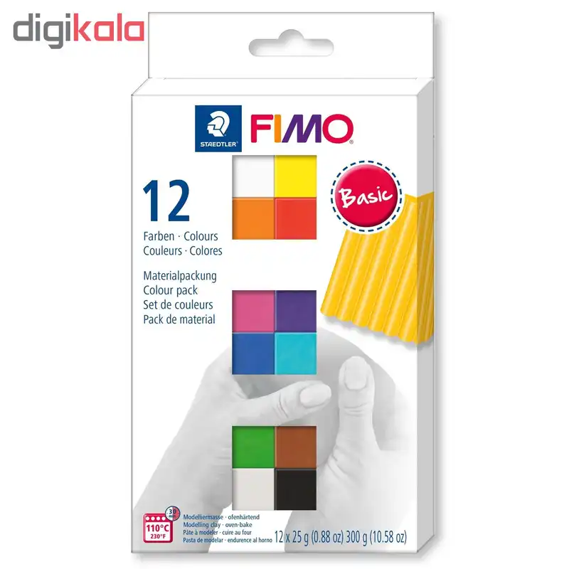 خمیر پلیمری فیمو استدلر مدل سافت بیسیک بسته 12 عددی