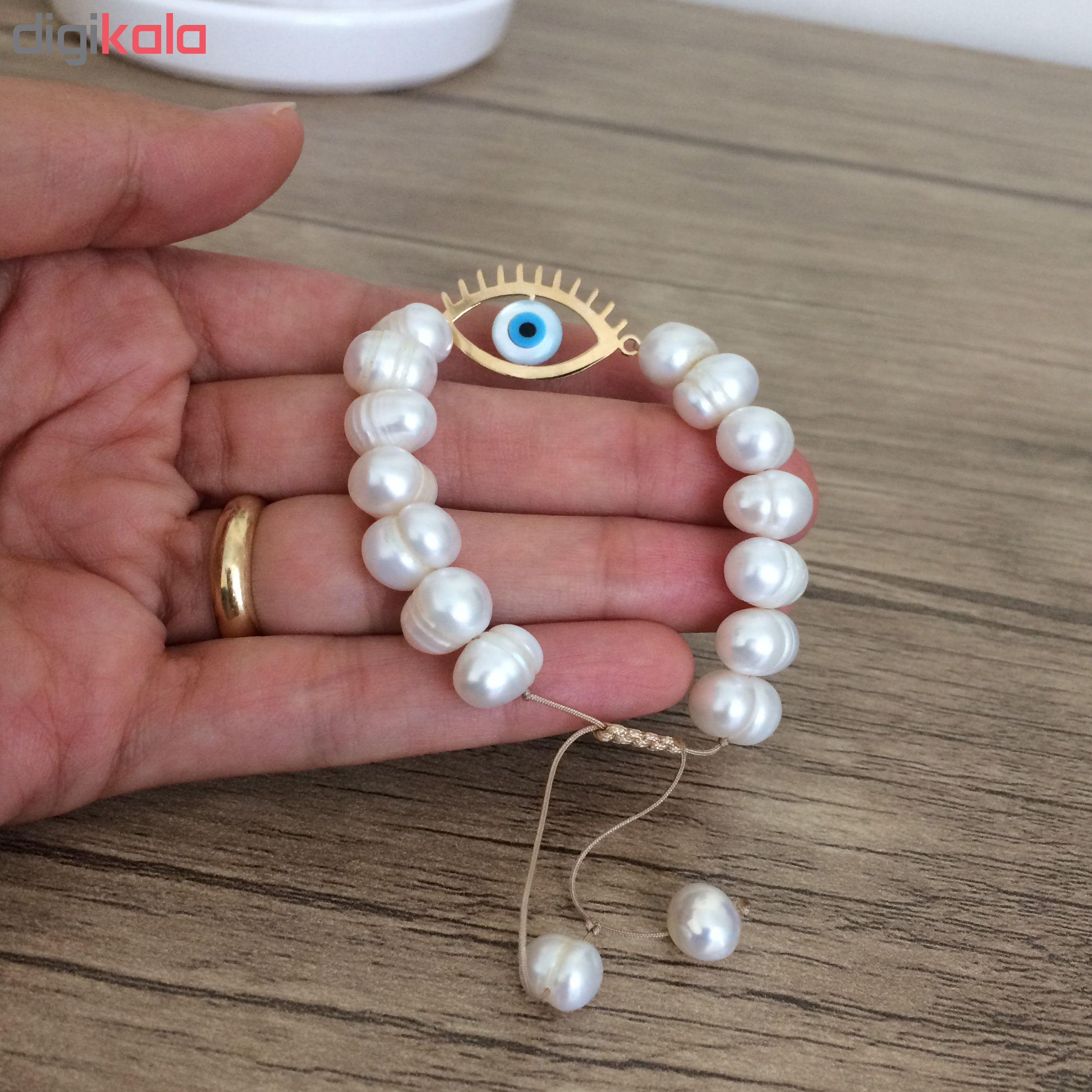 دستبند طلا 18 عیار زنانه طرح چشم نظر کد N13