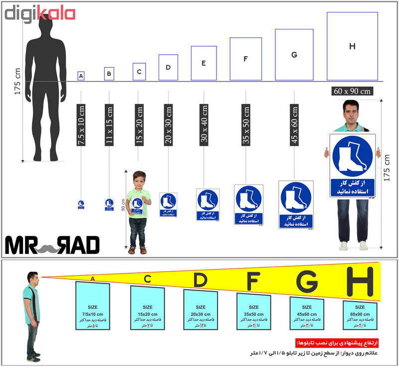 تابلو ایمنی مستر راد طرح از کفش کار استفاده کنید کد THB231