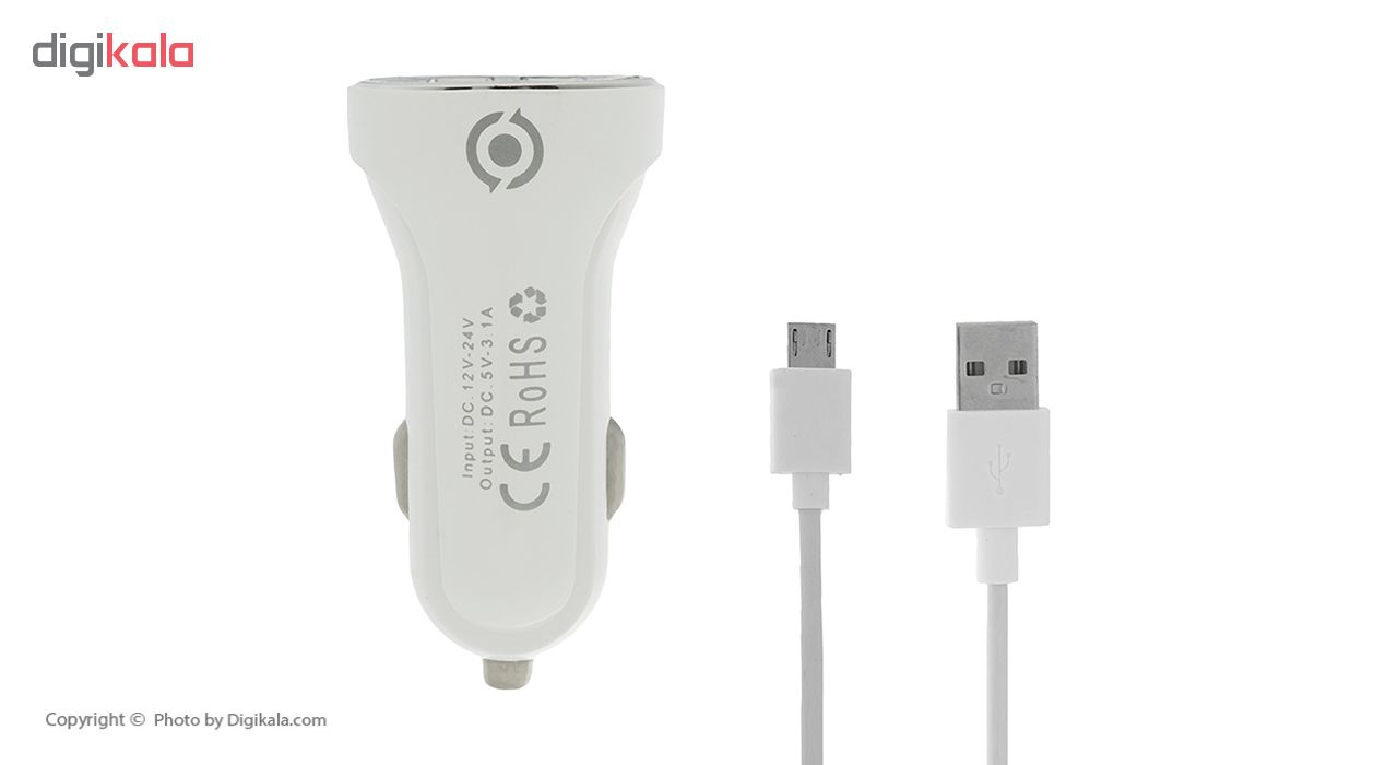 شارژر فندکی آیوان مدل CC-18 به همراه کابل microUSB