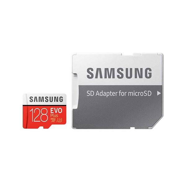 تصویر کارت حافظه microSDXC مدل Evo Plus کلاس 10 استاندارد UHS-I U3 سرعت 100MBps ظرفیت 128 گیگابایت به همراه آداپتور SD