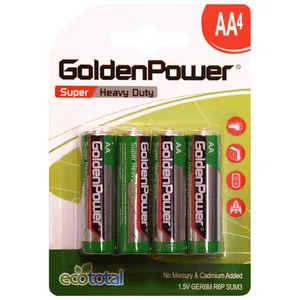 باتری قلمی گلدن پاور مدل Eco Total Super Heavy Duty بسته 4 عددی