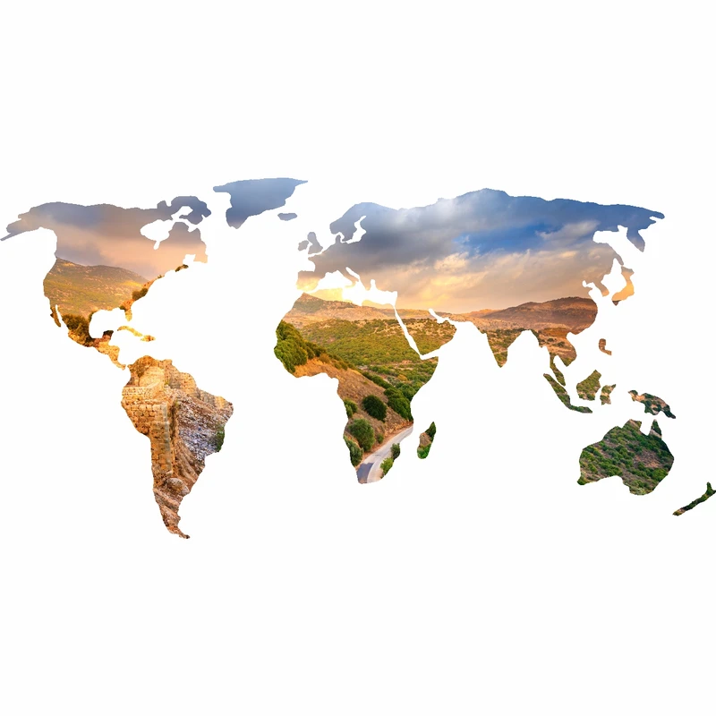 استیکر دیواری طرح نقشه جهان کد 04