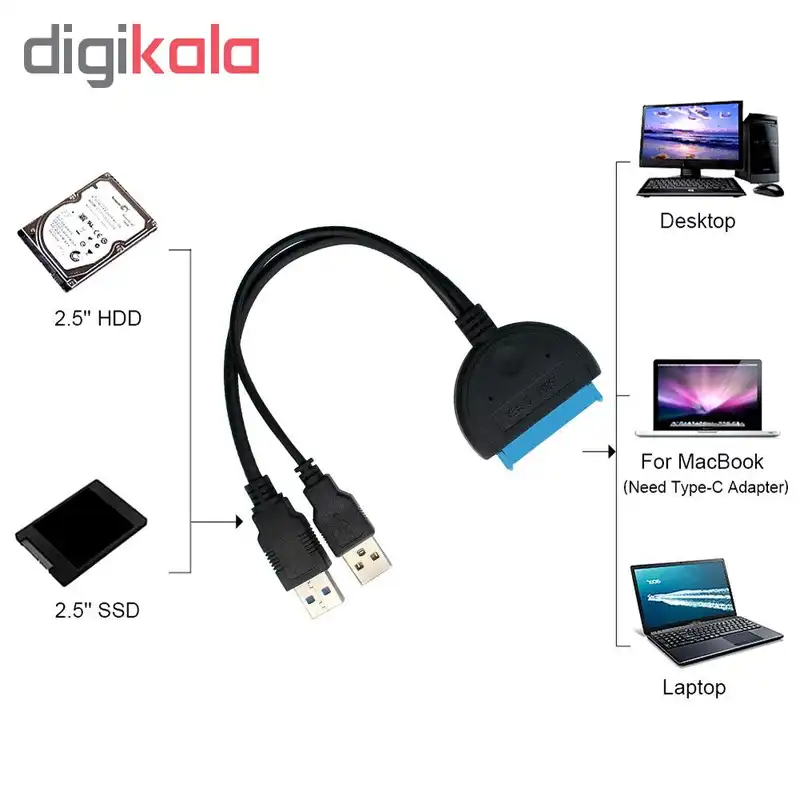 تبدیل USB 3.0 به SATA مدل ARC25IN