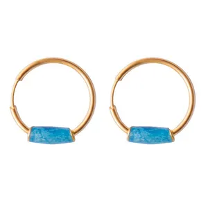 گوشواره طلا 18 عیار طرح حلقه کد E318