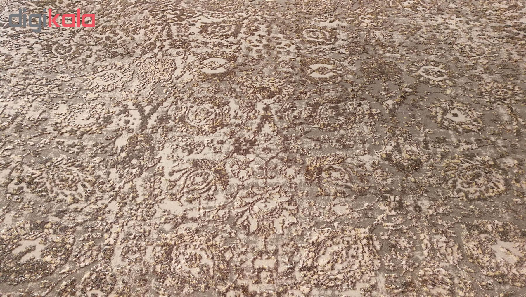 فرش ماشینی زمرد مشهد طرح پتینه کد TA113 زمینه طوسی