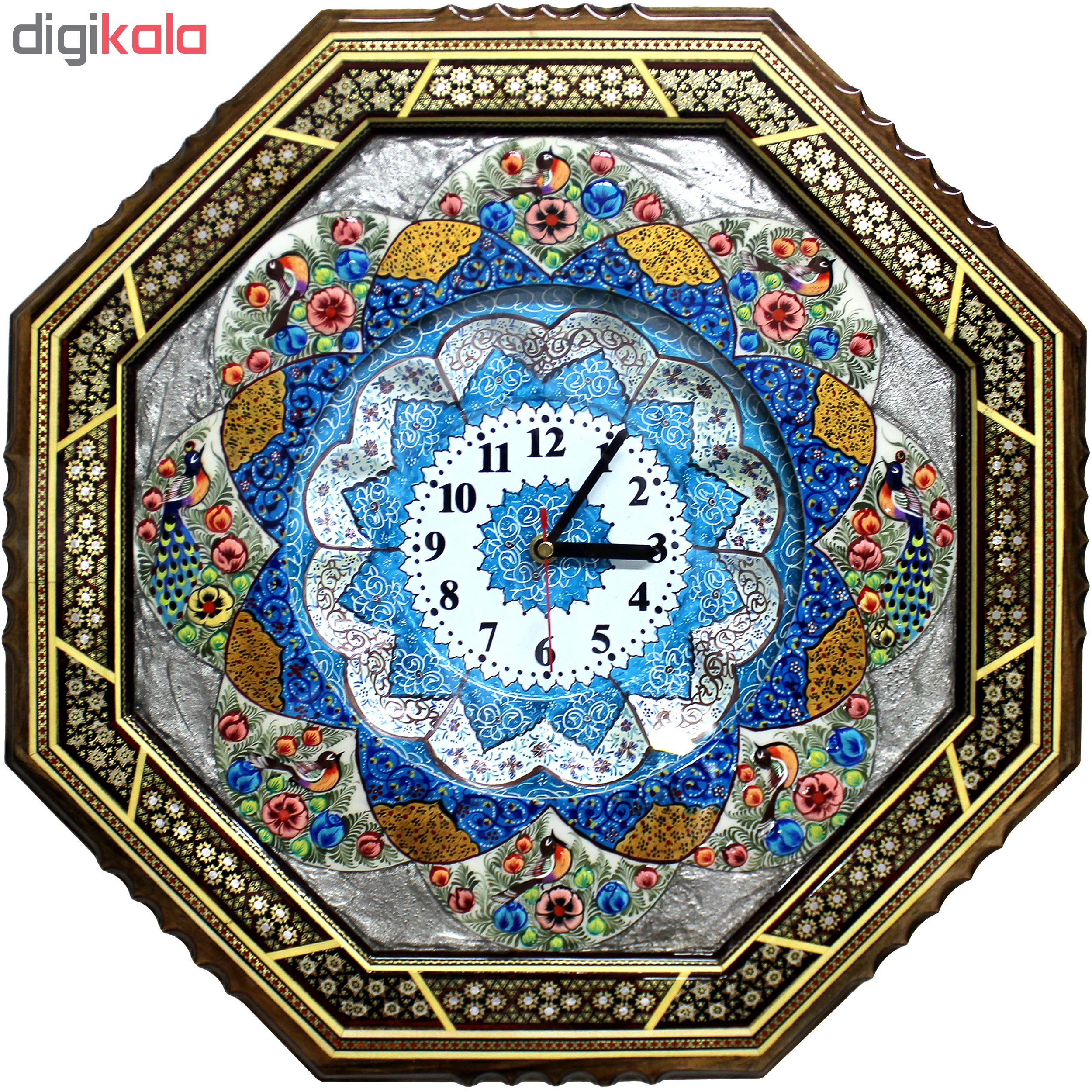ساعت دیواری خاتم کاری دست نگار کد 14-28