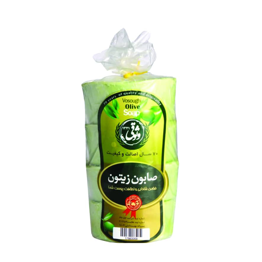 صابون شستشو وثوقی مدل زیتون وزن 200 گرم بسته 4 عددی