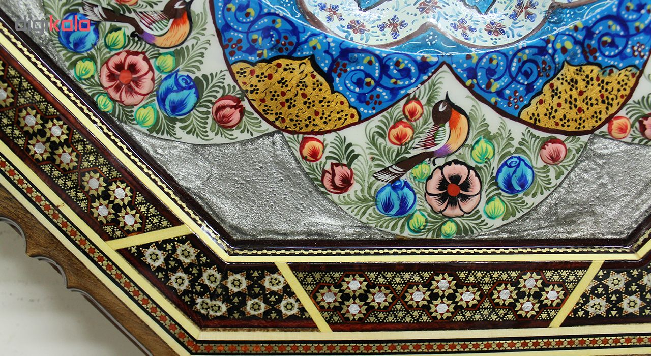 ساعت دیواری خاتم کاری دست نگار کد 14-28