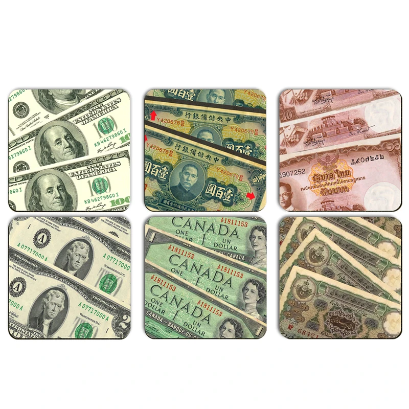 زیرلیوانی ژیوار طرح اسکناس بسته 6 عددی