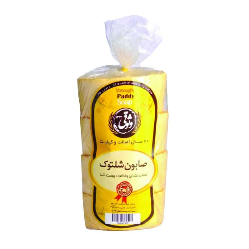 صابون شستشو وثوقی مدل شلتوک وزن 200 گرم بسته 4 عددی صابون شستشو وثوقی مدل شلتوک وزن 200 گرم بسته 4 عددی