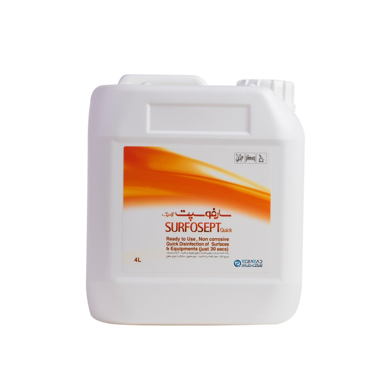 محلول ضدعفونی کننده سطوح شرکت رضاراد مدل Surfosept Quick حجم 4 لیتر بسته 2 عددی