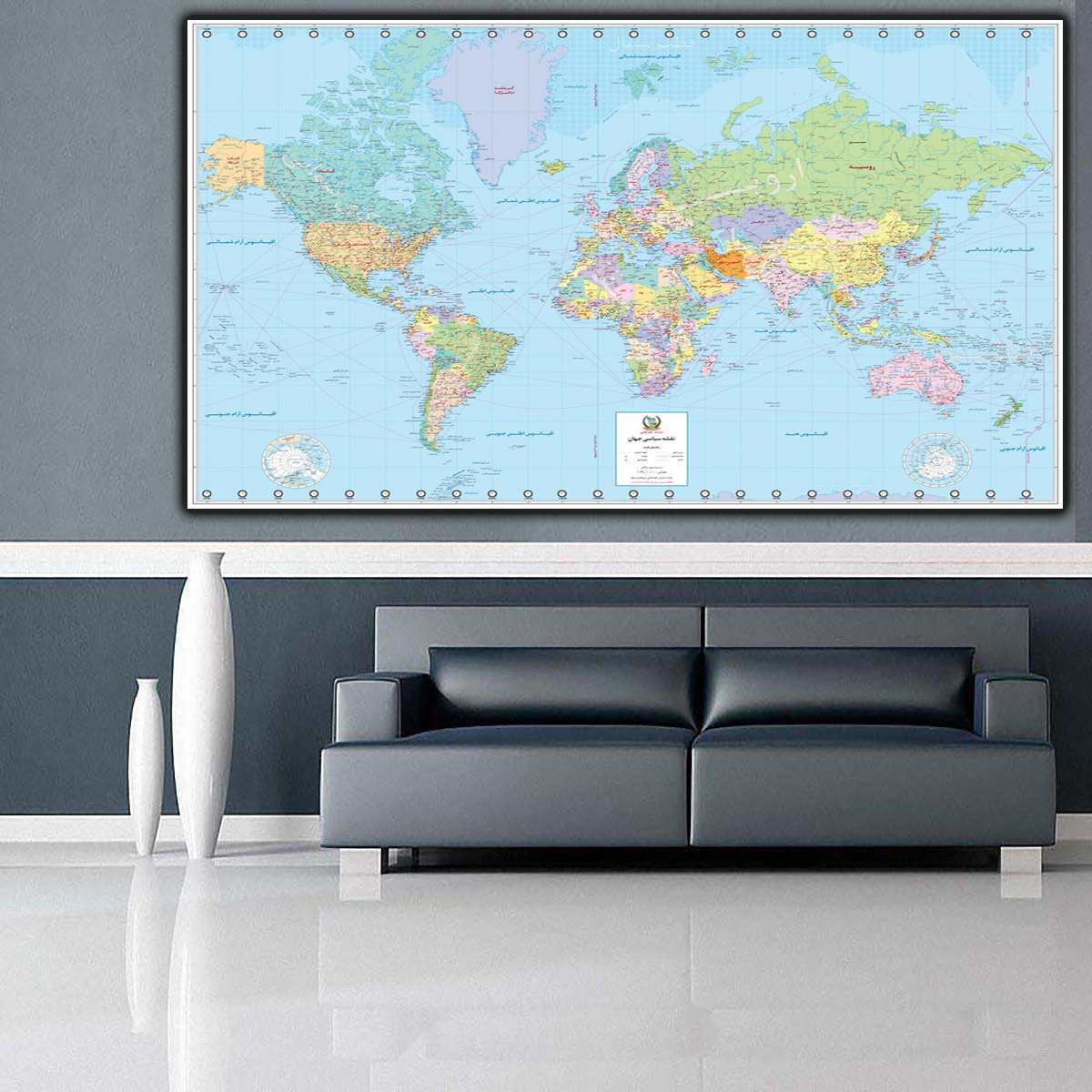 تابلو بوم طرح نقشه جهان کد CT.111