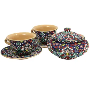 سرویس چایخوری میناکاری دست نگار کد 03-13مجموعه 3عددی