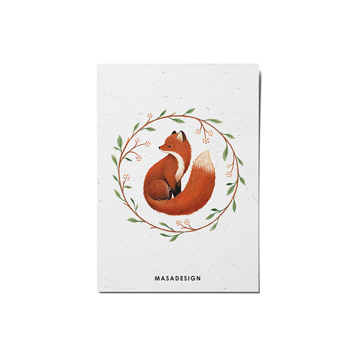 کارت پستال ماسا دیزاین طرح روباه کد POST55