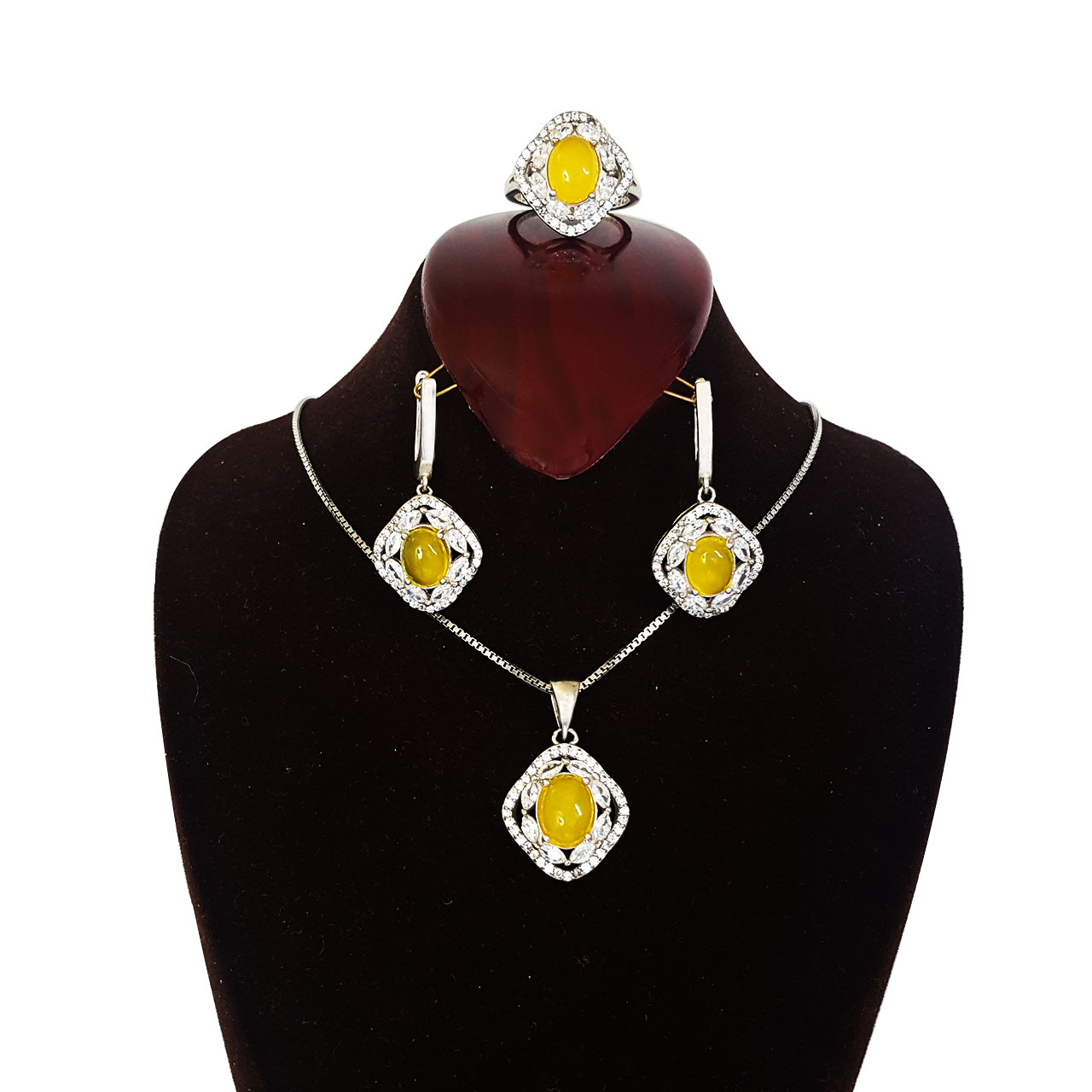 نیم ست نقره زنانه گالری احد کد 4689