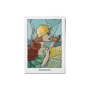 کارت پستال ماسا دیزاین طرح دختر و پرنده کد POST75