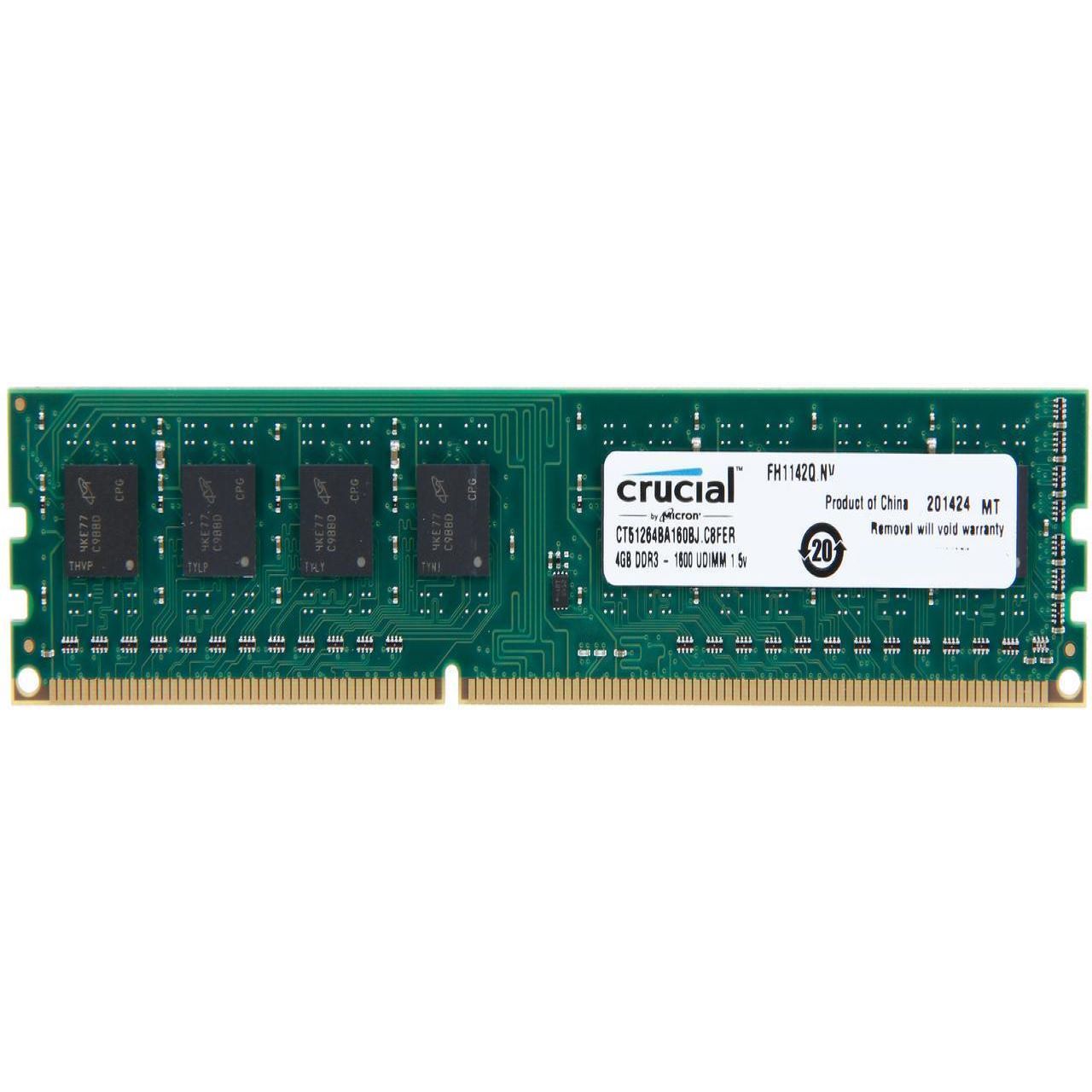 رم دسکتاپ DDR3 تک کاناله 1600 مگاهرتز CL11 کروشیال ظرفیت 4 گیگابایت