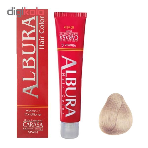 رنگ مو آلبورا مدل carasa شماره c10-11.1 حجم 100 میلی لیتر رنگ بلوند دودی خیلی خیلی روشن -  - 2