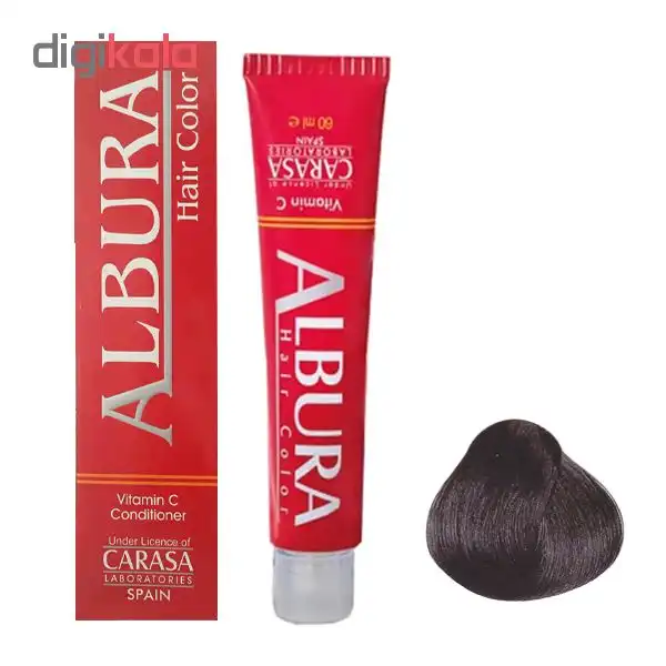 رنگ مو آلبورا مدل carasa شماره c3-4.1 حجم 100 میلی لیتر رنگ قهوه ای دودی متوسط