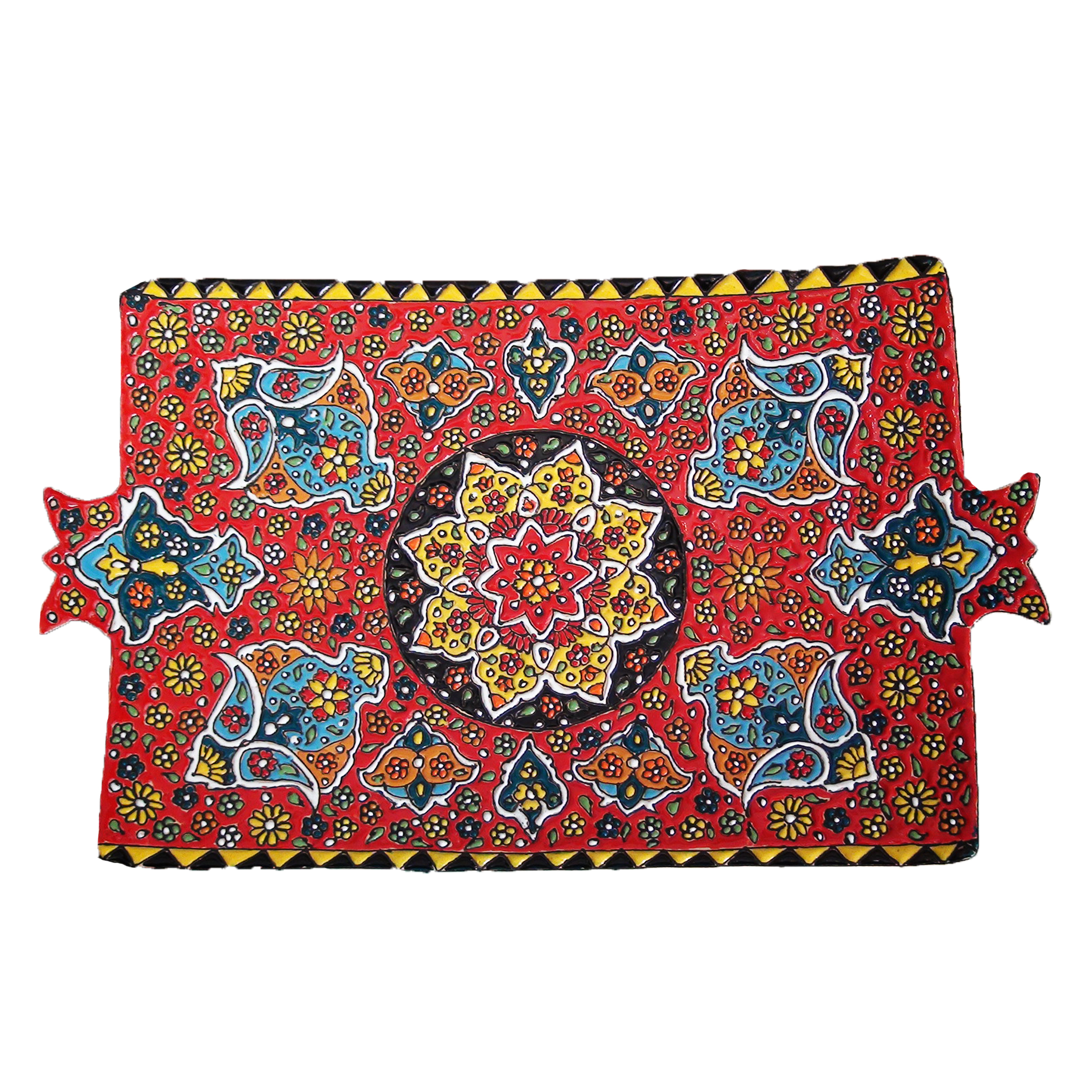 بشقاب میناکاری سفالی طرح انار کد S 025