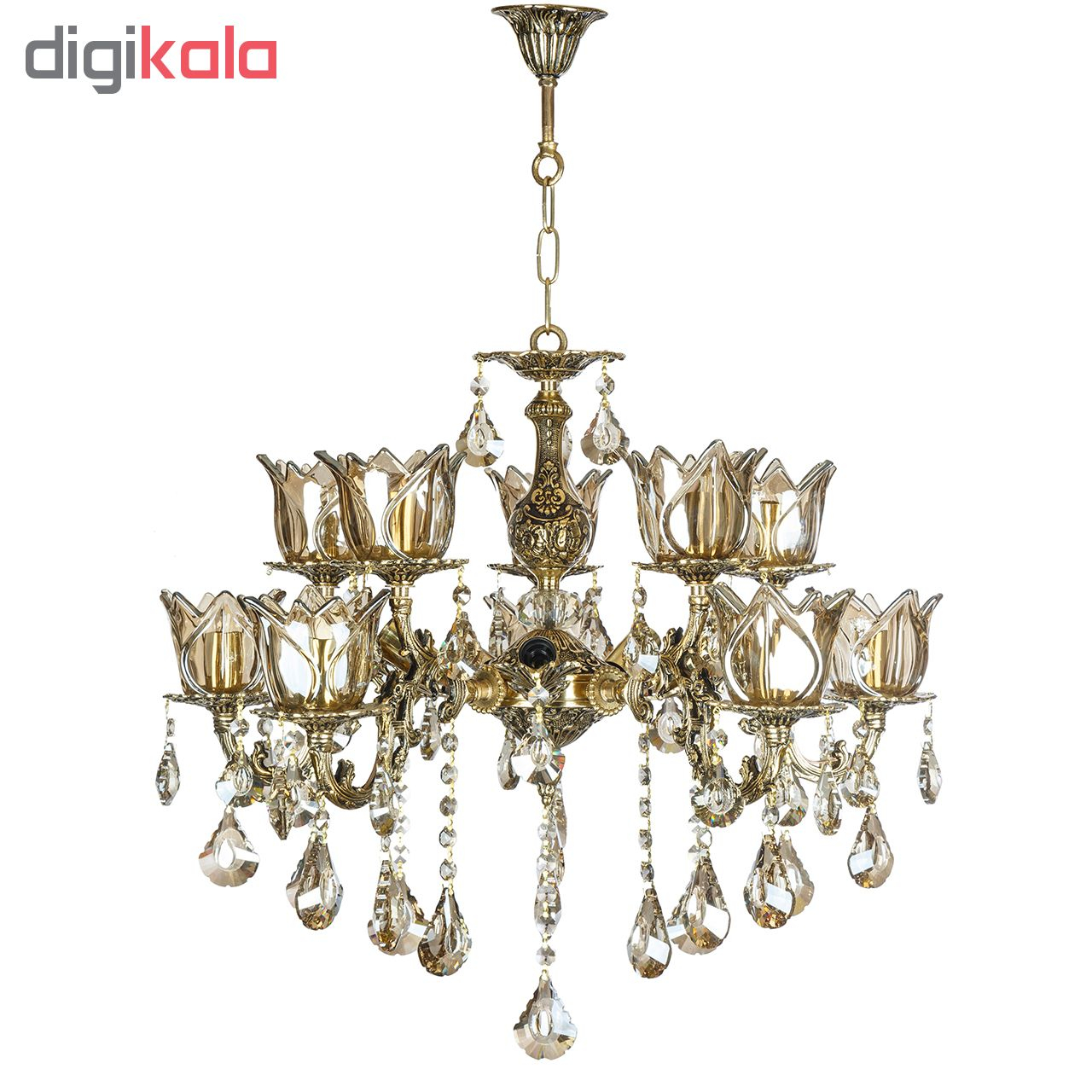 لوستر 12 شعله چشمه نور کد C2143/4+8-BO