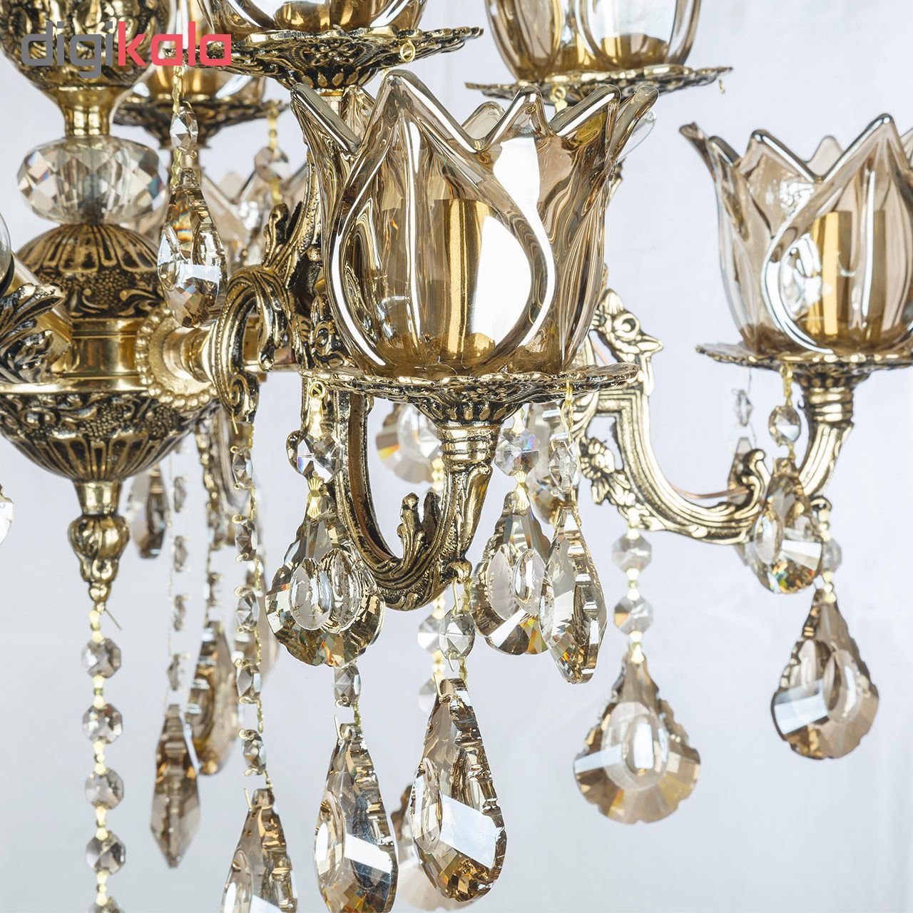 لوستر 12 شعله چشمه نور کد C2143/4+8-BO
