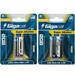 Gigacell Super Alkaline AA and AAA Battery - Pack of 4