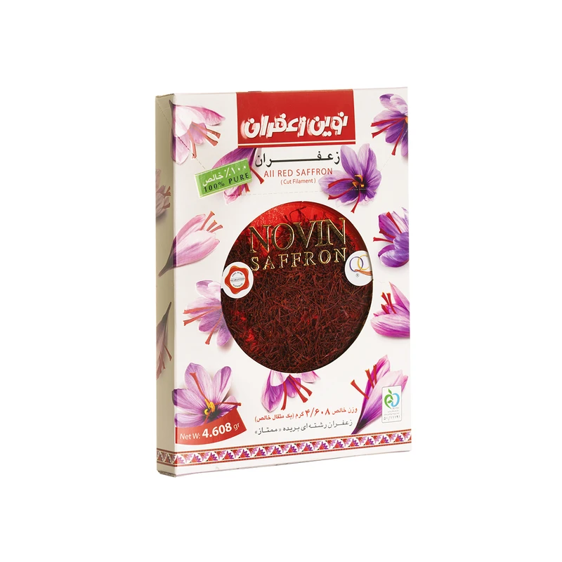 زعفران سرگل درجه یک نوین مقدار ۴.۶۰۸ گرم