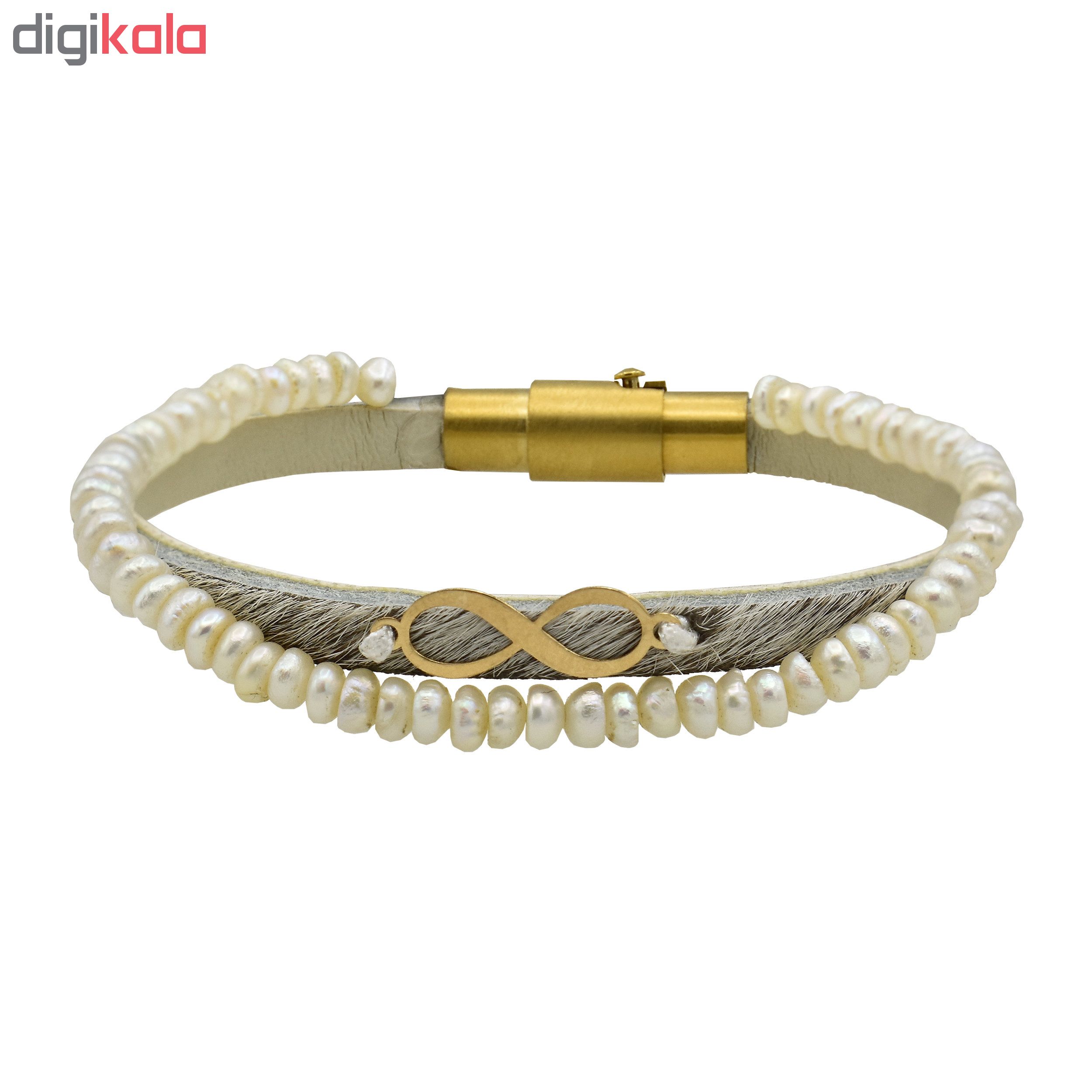 دستبند طلا 18 عیار زنانه آمانژ طرح بی نهایت کد 392D2781